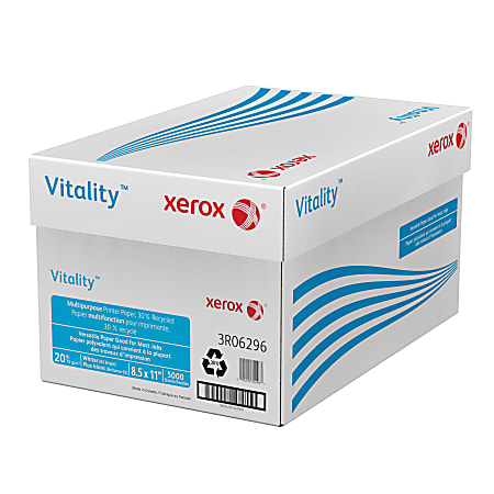 Xerox Vitality Multi-Purpose Printer Paper, Letter Size (8-1/2 x 11), 20  lb., White, Pack of 500 Sheets