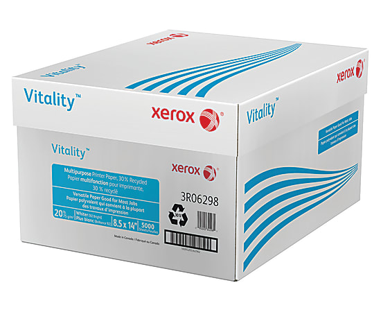 Xerox Vitality Multi Use Printer Copier Paper Legal Size 8 12 x 14 Ream Of  500 Sheets 92 U.S. Brightness 20 Lb FSC Certified White - Office Depot