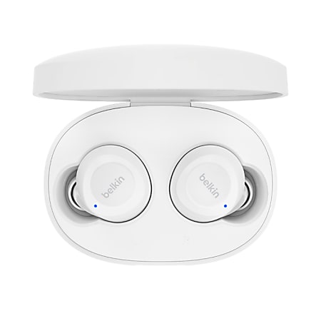 Belkin SoundForm Bolt Wireless Earbuds - Mono, Stereo - Wireless - Bluetooth - 32.8 ft - Earbud - Binaural - In-ear - White