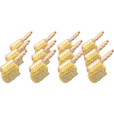 Genuine Joe Tampico Utility Brush - Tampico Bristle - 8.5" Overall Length - White - 12 / Carton
