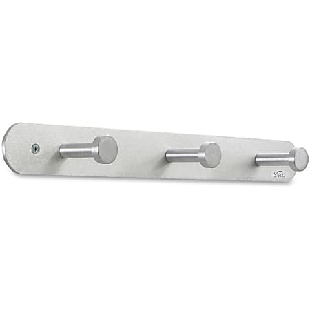 Safco Rounded Design Coat Hooks 2 H x 18 W x 2 58 D Silver - Office Depot