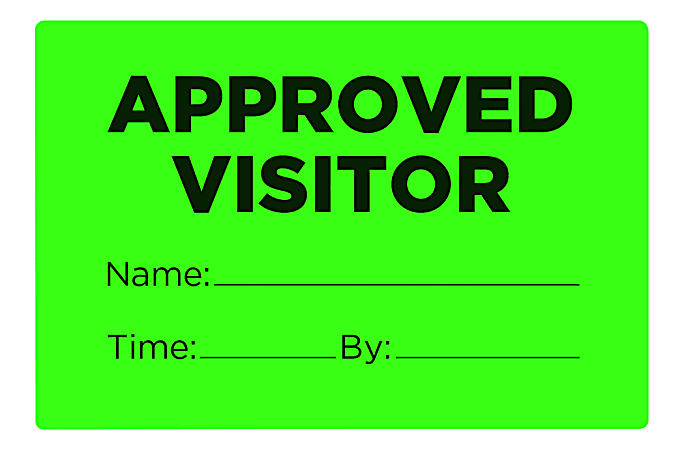 COSCO Pre-Printed Labels, Approved Visitor, 2" x 3",