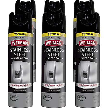 Weiman Products Stainless Steel CleanerPolish Aerosol 17 fl oz 0.5 quart  Floral Scent 6 Carton Clear - Office Depot