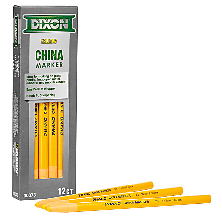 Sharpie Peel Off China Markers Yellow Pack Of 12 - Office Depot