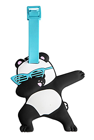Office Depot® Brand PVC Panda Lunch Bag Tag, 5-3/4", Blue/Black/White