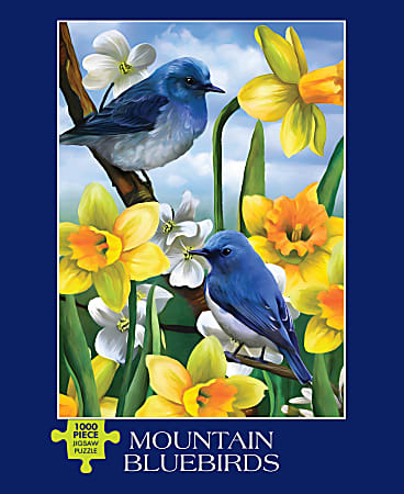 Willow Creek Press 1,000-Piece Puzzle, 26-5/8" x 19-1/4”, Mountain Bluebirds