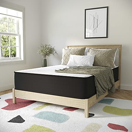 Flash Furniture Dream CertiPur-US Certified Hybrid Mattress, Full, 12”H x 54”W x 75”L, White/Gray