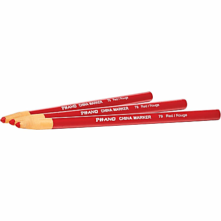 Dixon Phano China Markers Red Box Of 12 - Office Depot