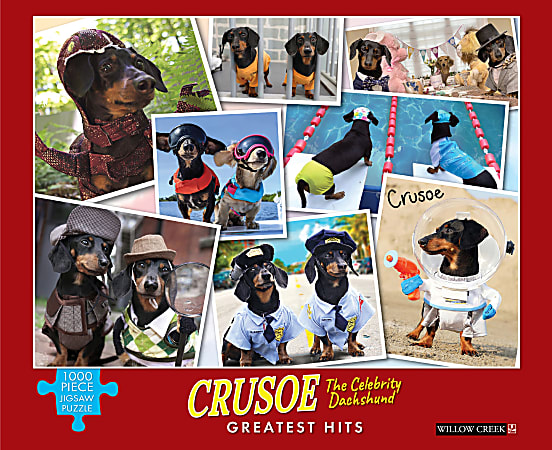 Willow Creek Press 1,000-Piece Puzzle, 26-5/8" x 19-1/4”, Crusoe The Celebrity Dachshund