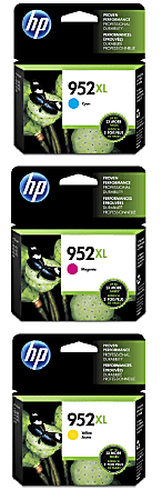 HP 952XL Cyan; Magenta; Yellow High-Yield Ink Cartridges, Set Of 3 Cartridges, HP952XLCMY-OD