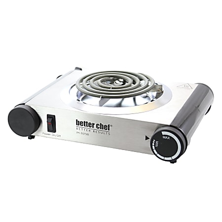 Better Chef Electric Single Burner Range, 3"H x 10"W x 10"D, Black/Silver 