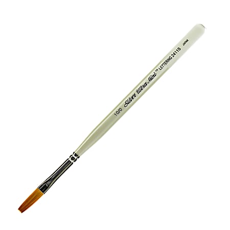 Silver Brush Ultra Mini Series Paint Brush, Size 10, Stroke, Taklon Filament, Pearl White
