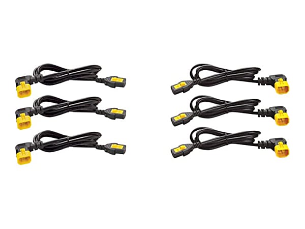 APC by Schneider Electric Power Cord Kit (6 EA), Locking, C13 TO C14 (90 Degree), 0.6m - Black