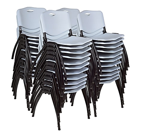Regency M Breakroom Stacking Chairs, Chrome/Gray, Pack Of 40 Chairs