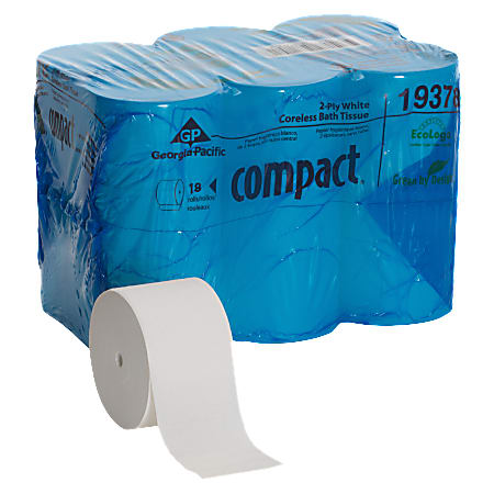 Georgia-Pacific Coreless 2-Ply Toilet Paper, 1500 Sheets Per Roll, 18 Rolls Per Pack