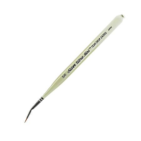 Silver Brush Ultra Mini Series Paint Brush, Size 5, Tear Drop, Taklon Filament, Pearl White