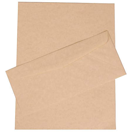 JAM Paper® Stationery Set, 8 1/2" x 11", 30% Recycled, Natural, Set Of 100 Envelopes And 100 Sheets