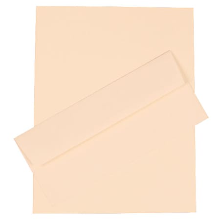 JAM Paper® Strathmore Stationery Set, 8 1/2" x 11", Natural White, Set Of 100 Sheets And 100 Envelopes