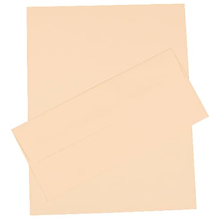 JAM Paper® Strathmore Stationery Set, 8 1/2" x 11", Ivory, Set Of 100 Sheets And 100 Envelopes