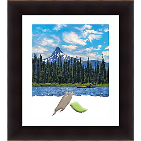 Amanti Art Rectangular Wood Picture Frame, 26” x 30" With Mat, Portico Espresso