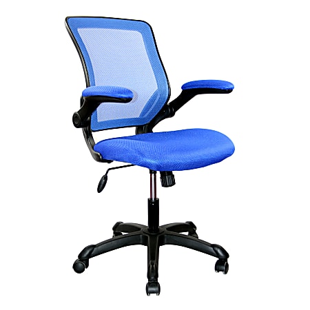Techni Mobili Ergonomic Mesh High-Back Task Chair, Blue