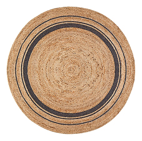 Anji Mountain Kerala Mist Jute Rug, 6', Beige/Gray