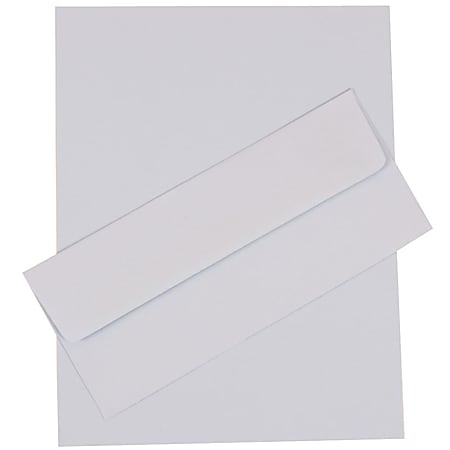 JAM Paper® Business Stationery Set, 8 1/2" x 11", Baby Blue, Set Of 50 Sheets And 50 Envelopes
