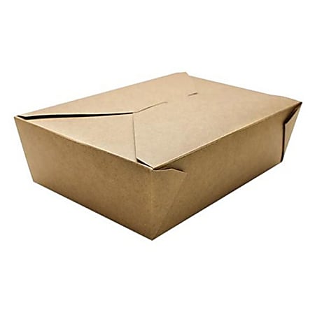 Karat Paper Fold-To-Go Boxes, 76 Oz, Kraft, Case