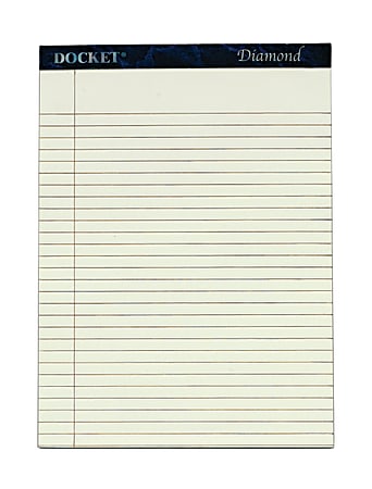 TOPS® Docket® Diamond 100% Recycled Writing Pads, 8 1/2" x 11", Legal Ruled, 50 Sheets, Ivory, Pack Of 2 Pads