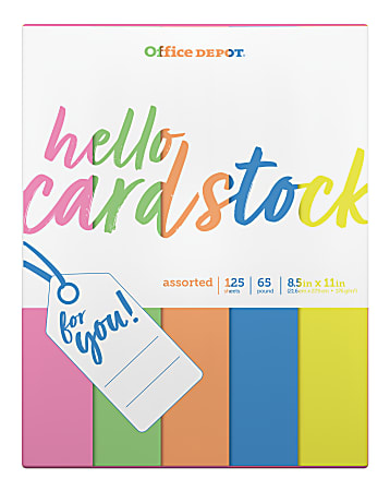 Office Depot Brand Bright Card Stock School Paper Letter Paper Size 65 Lb  Assorted Neon Colors Pack Of 125 Sheets - Office Depot