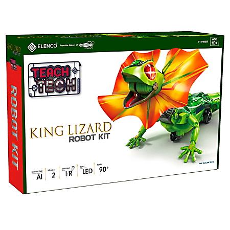 Elenco Electronics TEACH TECH King Lizard Robot Kit, Multicolor, Grades 5-12
