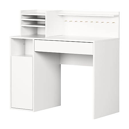 South Shore Crea 41"W Craft Table With Hutch, Pure White