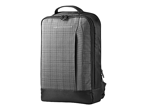 HP Slim Ultrabook Backpack - Notebook carrying backpack - 15.6" - gray plaid, black twill - for HP 240 G8, 24X G7, 25X G8; ENVY 17; ProBook 440 G8, 630 G8, 635, 650 G8; ZBook Power G7