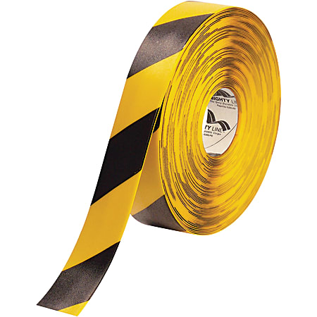 Mighty Line™ Deluxe Safety Tape, 2" x 100', Black/Yellow