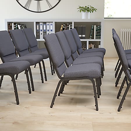 Flash Furniture HERCULES Series Stackable Church Chair, Dark Gray/Silvervein