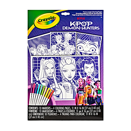Crayola K-POP Demon Hunters Fuzzy Large Coloring Pages