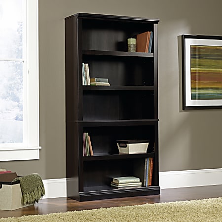 Sauder Select 70 H 5 Shelf Bookcase Estate Black Office Depot