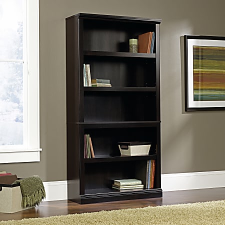 Sauder Select Bookcase 5 Shelf Estate, Sauder 2 Shelf Bookcase Estate Black Finish