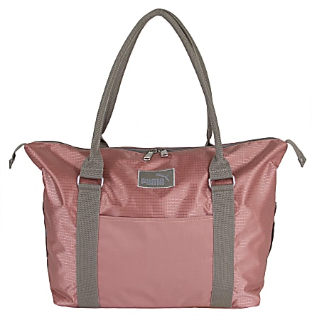 PUMA Jane Tote Bag, With 15" Laptop Pocket, Pink/Gray
