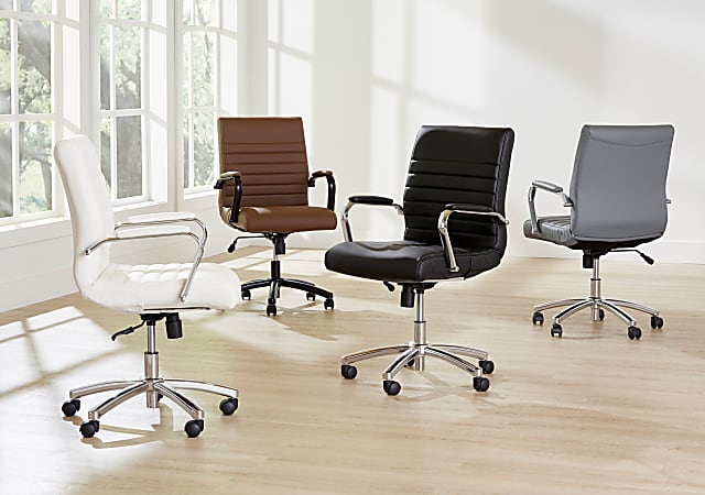 Office depot white leather discount chair