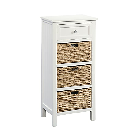 Sauder® Cottage Road Cabinet With Wicker Baskets, Extra Large Size, White