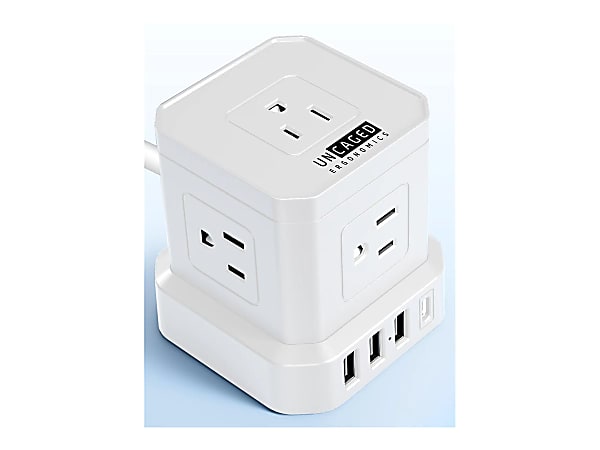 Cube Power Strip With Surge Protection - 10ft Extension Cord, 5 Outlets, 4 USB Ports - View #5
