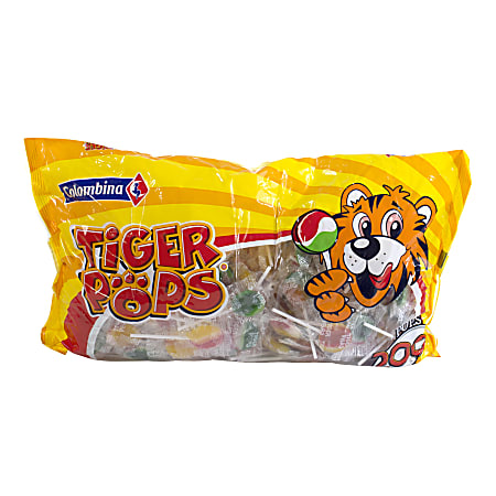 Tiger Pops, 200 Individually Wrapped Lollipops, 4.4-Lb Bag