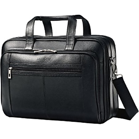 Samsonite Carrying Case Briefcase for 15.6 Notebook Black Leather Body ...