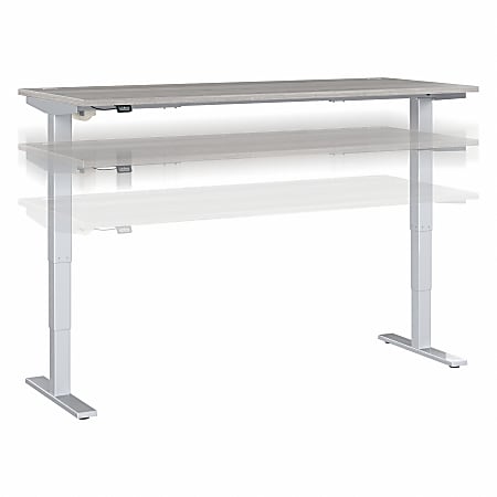 Bush® Business Furniture Move 40 Series Electric Height-Adjustable Standing Desk, 28-1/6"H x 71"W x 29-3/8", Platinum Gray/Cool Gray Metallic, Standard Delivery
