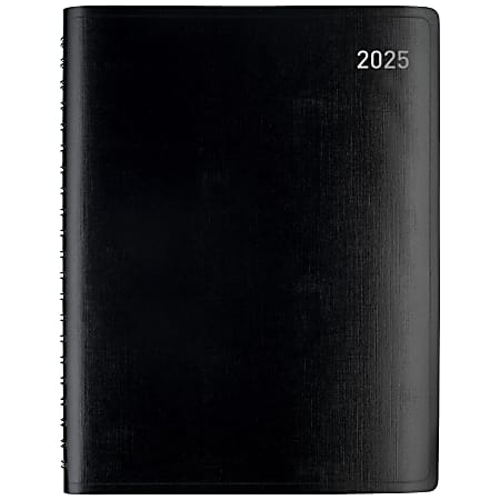 2025 Office Depot Weekly/Monthly Planner, 8" x 11", Black, January To December, OD711900