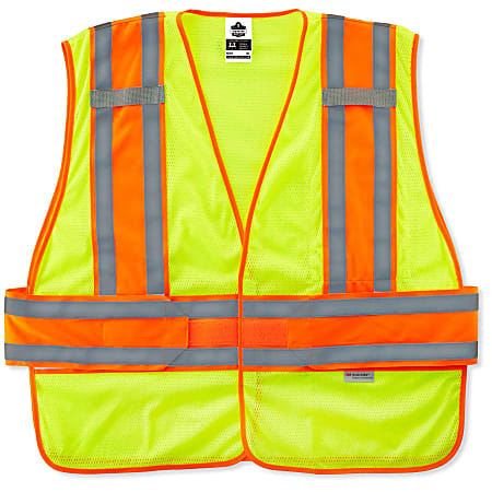 Ergodyne GloWear Safety Vest, 2-Tone Expandable, Type-R Class 2, X-Large/XX-Large, Lime, 8240HL