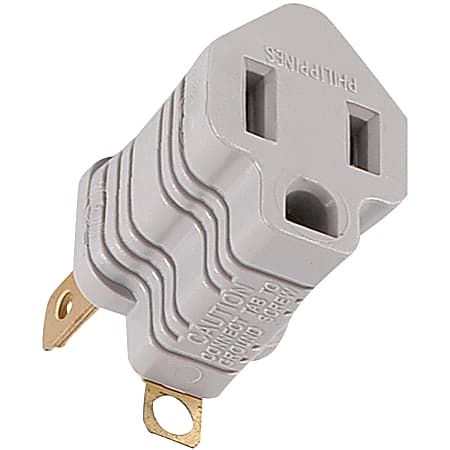 GE Polarized Grounding Adapter Plug, Gray, 58900