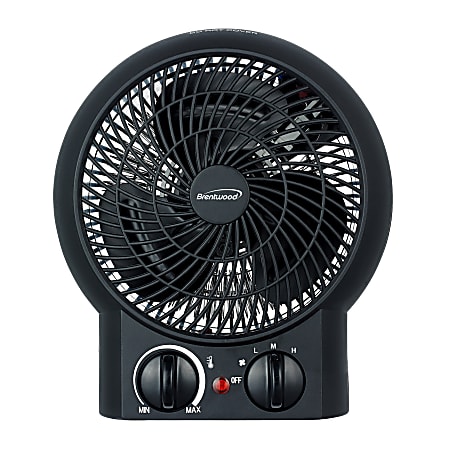 Brentwood 1500-Watt Portable Electric Space Heater With Fan, 9-1/4" x 4-1/4", Black