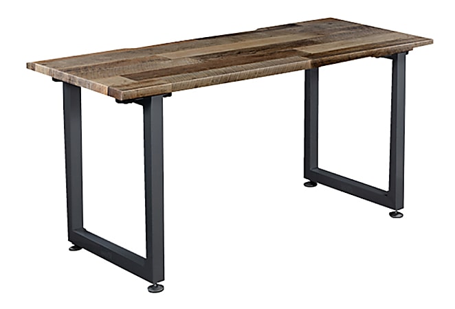 Vari Table 60"W Computer Desk, Reclaimed Wood/Slate